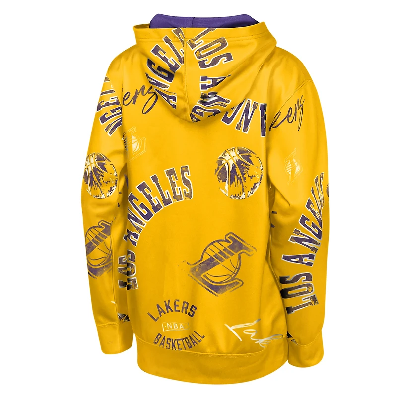 Sweat à capuche Youth Outerstuff Gold Los Angeles Lakers Moving Violation