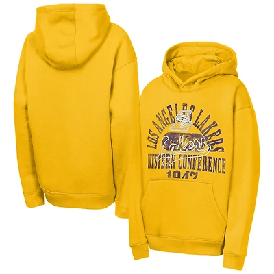 Sweat à capuche Youth Outerstuff Gold Los Angeles Lakers Sweep