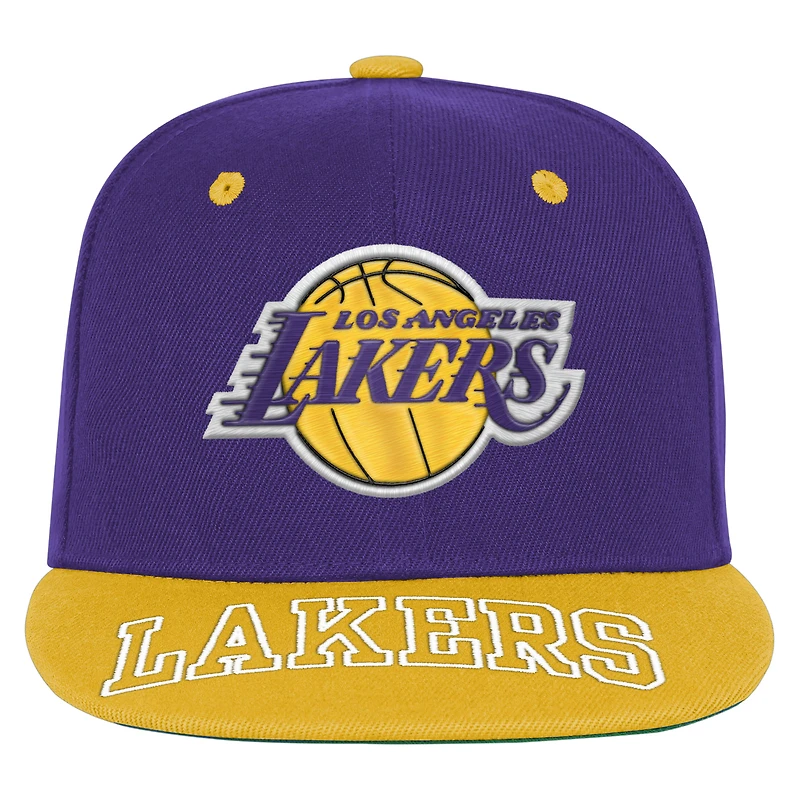 Youth Outerstuff Purple/Gold Los Angeles Lakers Two-Tone Snapback Hat