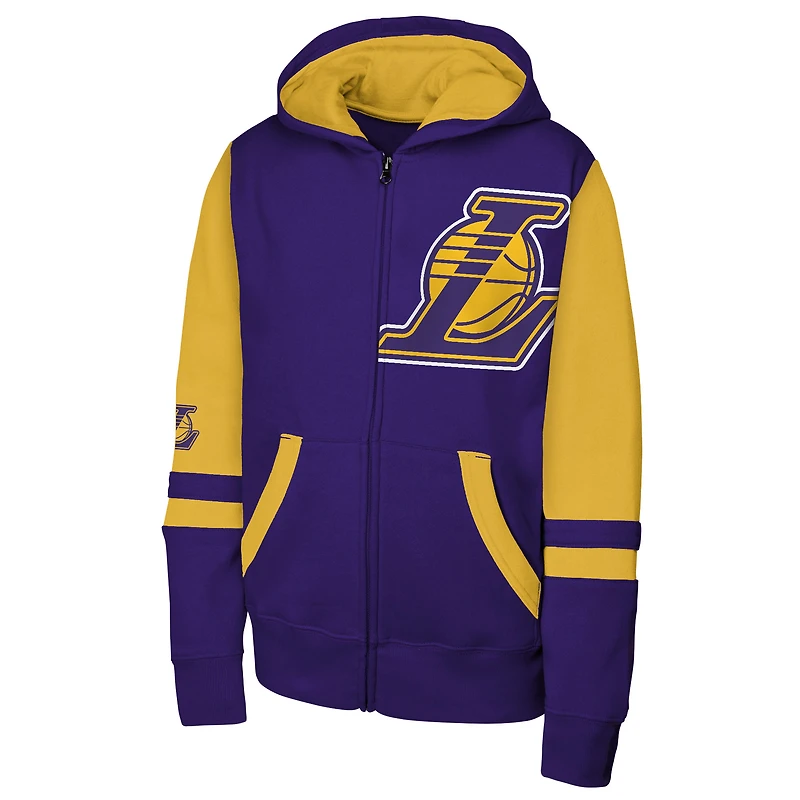 Sweat à capuche zippé violet Youth Outerstuff Los Angeles Lakers Straight to the League