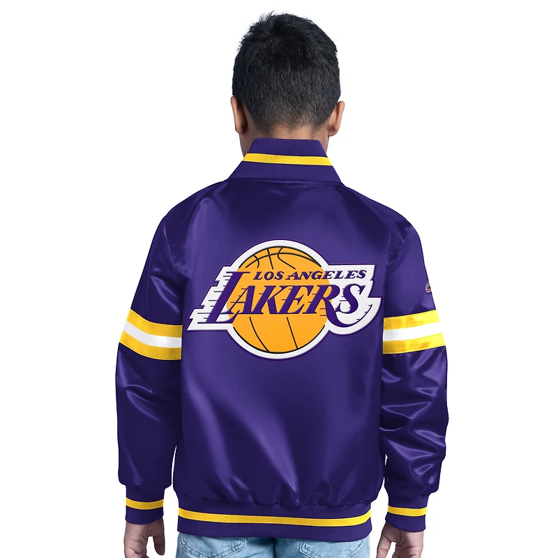 Youth Purple Los Angeles Lakers Scrimmage Full-Snap Varsity Jacket