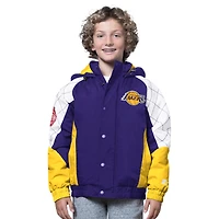 Veste à capuche zippée All Time Pro Jr. des Los Angeles Lakers pour jeunes, violette et dorée