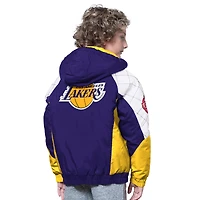 Veste à capuche zippée All Time Pro Jr. des Los Angeles Lakers pour jeunes, violette et dorée
