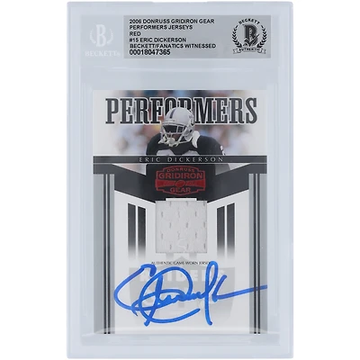 Maillot rouge des Raiders de Los Angeles autographié par Eric Dickerson, relique n° PR-15, signé Donruss Gridiron Gear 2006, carte authentique signée Beckett Fanatics