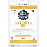 Carte autographiée d'Eric Dickerson, Los Angeles Raiders, Panini Hall of Fame 2023, n° ED, n° 4/50