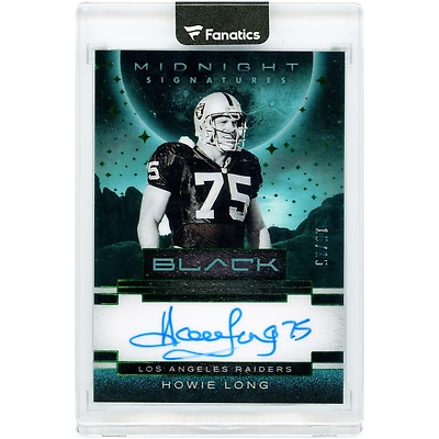 Howie Long Los Angeles Raiders Autographed 2025 Panini Black Green Midnight Signatures #MS-HLO #15/15 Card