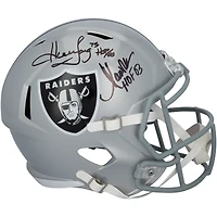 Marcus Allen & Howie Long Los Angeles Raiders Autographed Riddell Speed Replica Helmet with "HOF 03" & "HOF 00" Inscriptions