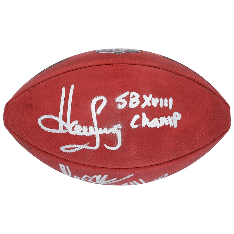 Marcus Allen & Howie Long Los Angeles Raiders Autographed Wilson Duke Full Color Football with "SBXVIII MVP" & "SBXVIII Champ" Inscriptions