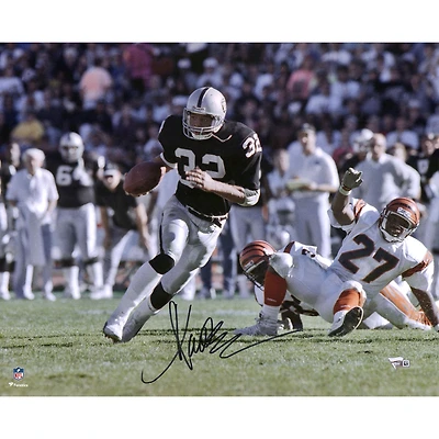 Photo dédicacée de Marcus Allen (Los Angeles Raiders) - Match contre les Bengals de Cincinnati (40,6 x 50,8 cm)