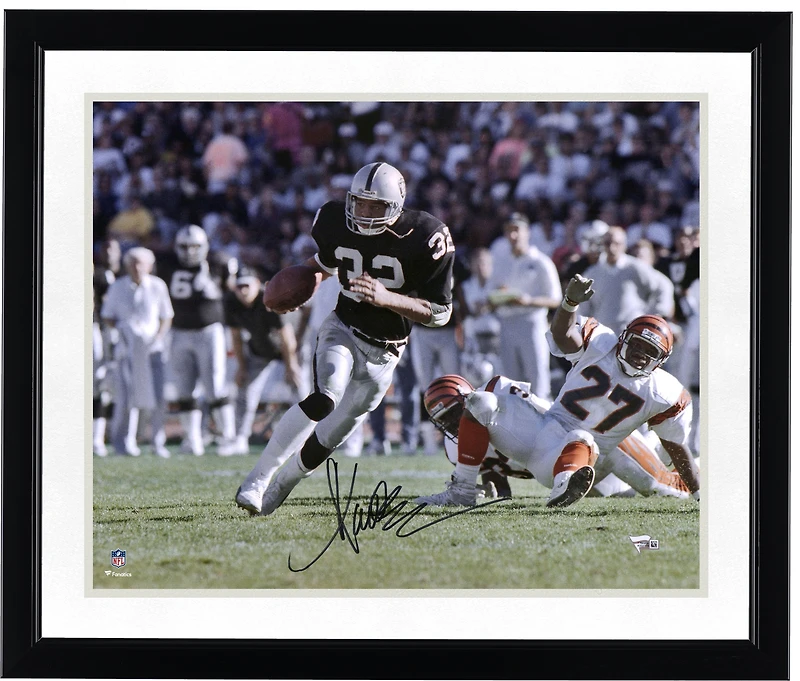 Photo dédicacée de Marcus Allen (Los Angeles Raiders) - Match contre les Bengals de Cincinnati (40,6 x 50,8 cm)