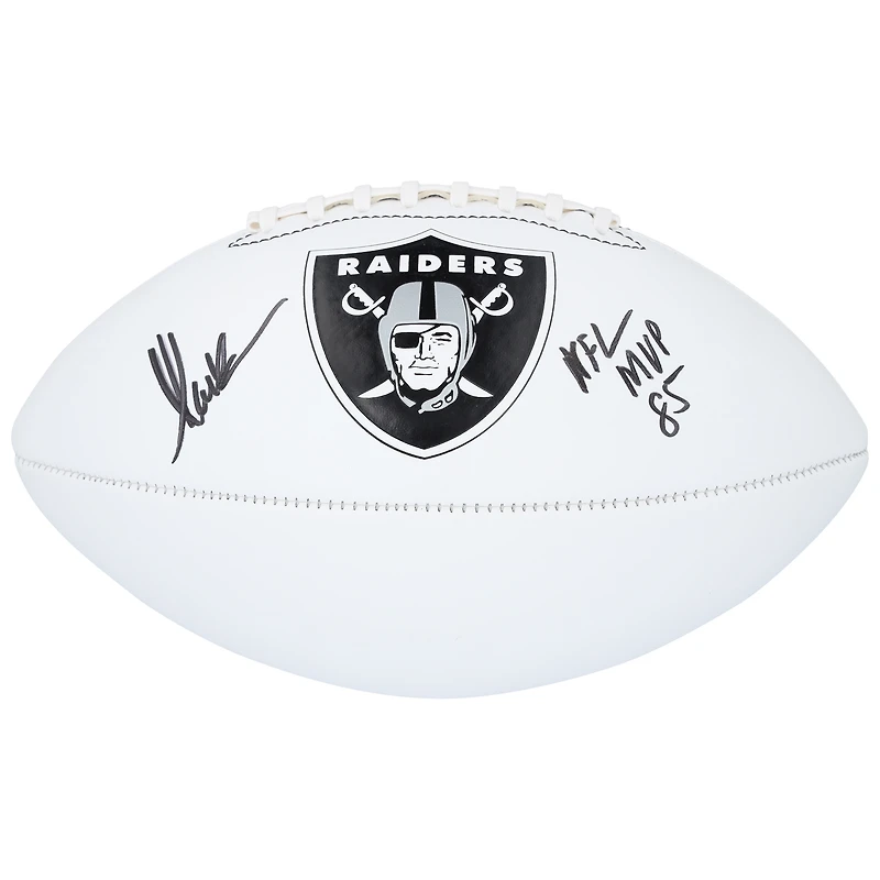 Marcus Allen Los Angeles Raiders Autographed Franklin White Panel Football with "NFL MVP 85" Inscription