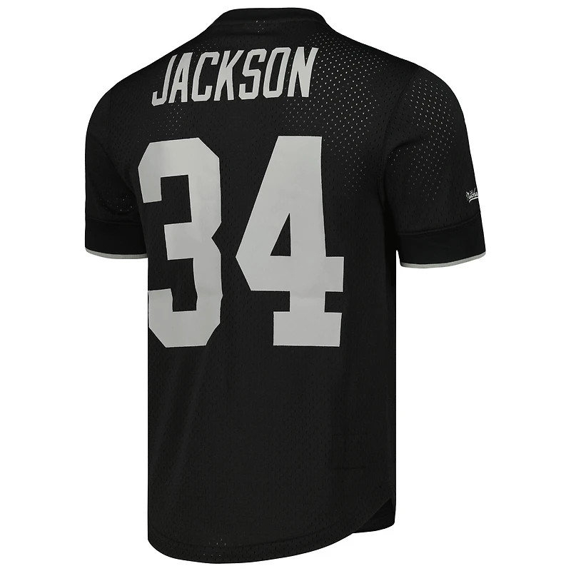 Men's Mitchell & Ness Bo Jackson Black Los Angeles Raiders Gridiron Classics Retired Player Name Number Mesh Top