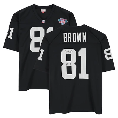 Tim Brown Los Angeles Raiders Autographed Black 1994 Mitchell & Ness Authentic Jersey with "HOF 15" Inscription