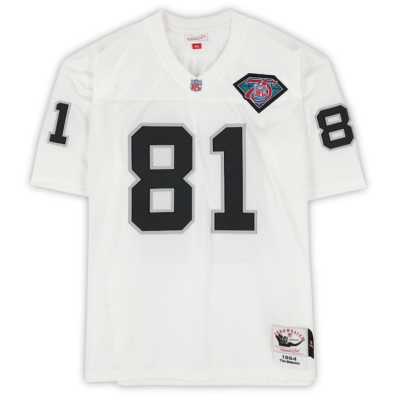 Tim Brown Los Angeles Raiders Autographed White 1994 Mitchell & Ness Authentic Jersey with "HOF 15" Inscription