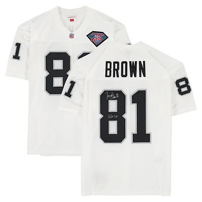 Tim Brown Los Angeles Raiders Autographed White 1994 Mitchell & Ness Authentic Jersey with "HOF 15" Inscription