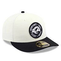 Men's New Era Cream/Black Los Angeles Rams 2022 Inspire Change 59FIFTY Low Profile Fitted Hat