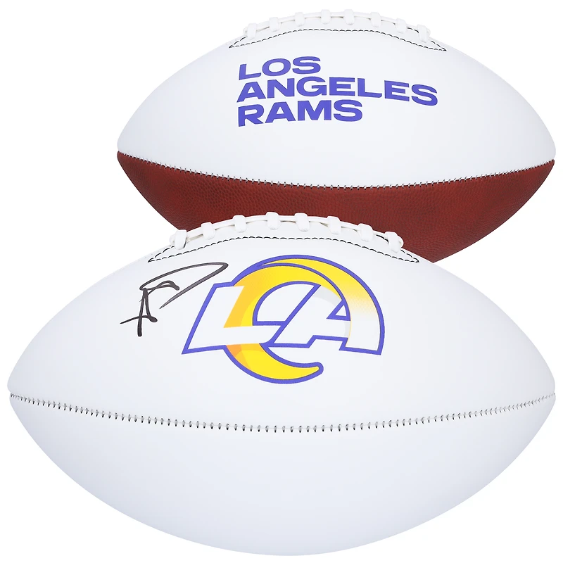 Ballon de football américain Franklin White Panel autographié par Aaron Donald des Rams de Los Angeles