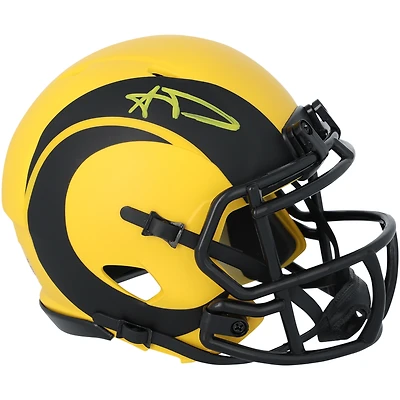 Casque Riddell Rave Speed Mini autographié par Aaron Donald des Los Angeles Rams