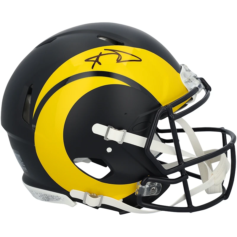 Casque Riddell Rivalry Speed ​​Authentic autographié par Aaron Donald des Rams de Los Angeles