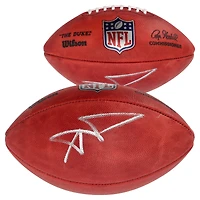 Ballon de football professionnel en couleur signé Wilson Duke par Aaron Donald des Los Angeles Rams