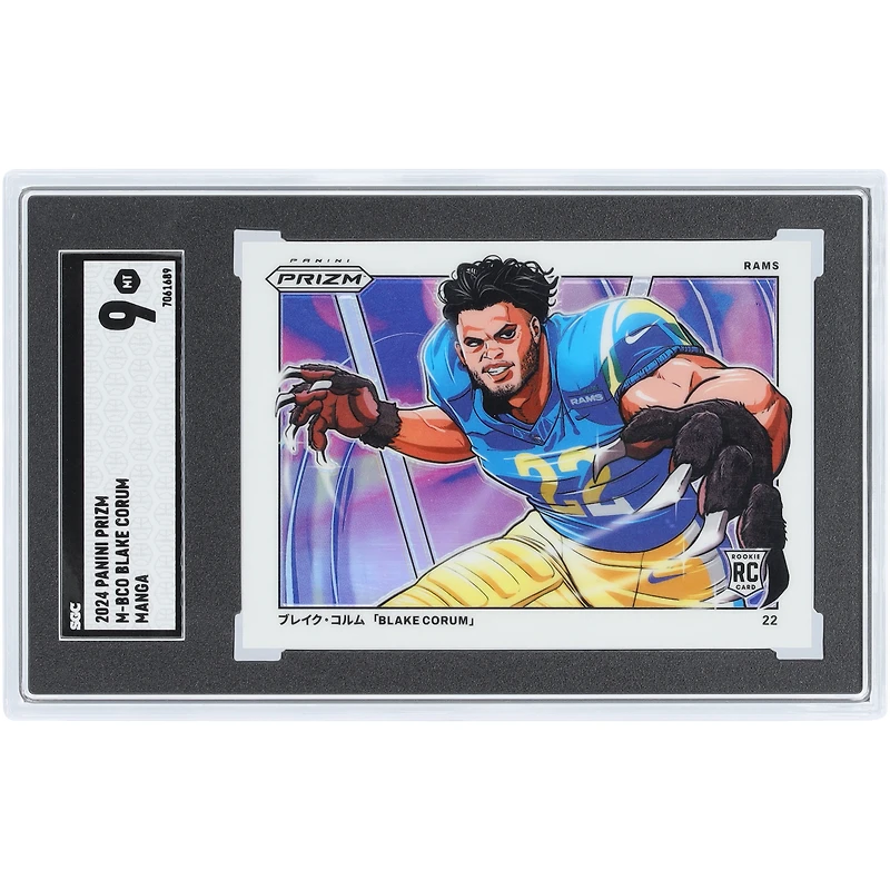 Carte de recrue Blake Corum des Rams de Los Angeles 2024 Panini Prizm Manga Case Hit #M-BCO authentifiée SGC 9