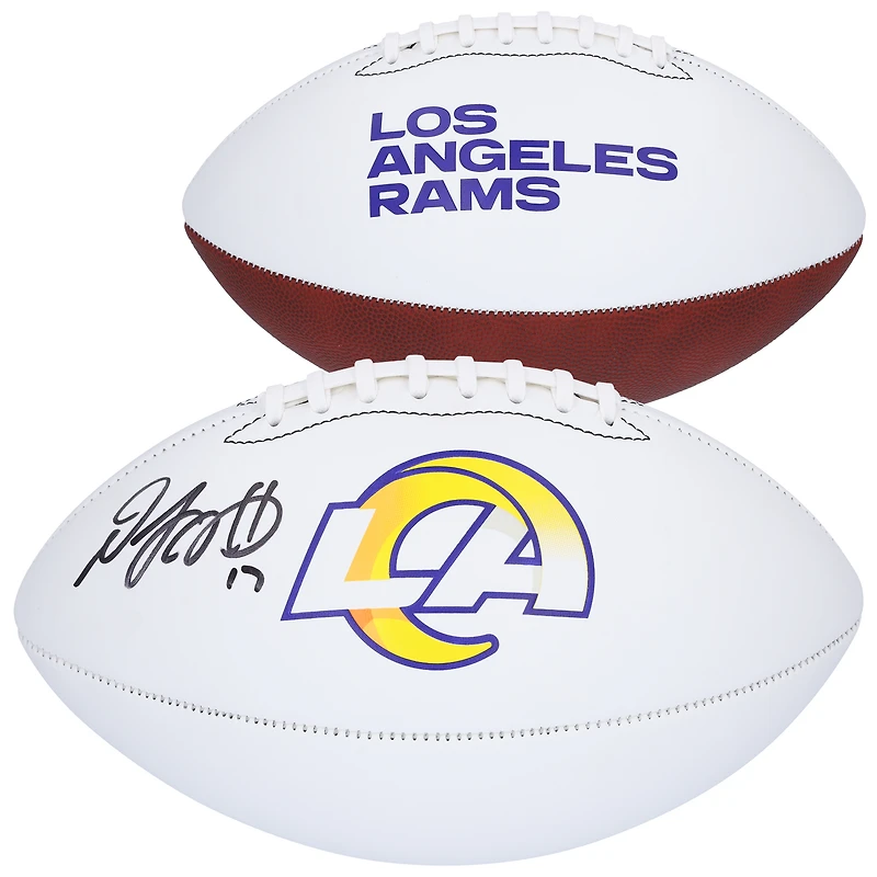 Ballon de football Franklin White Panel autographié par Davante Adams des Los Angeles Rams