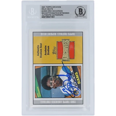 Eric Dickerson Los Angeles Rams Autographié 2001 Topps Archives Authentique Siège de Stade Relique #280 Beckett Fanatics Témoin Carte Authentifiée