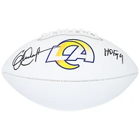 Ballon de football Franklin White Panel autographié par Eric Dickerson des Los Angeles Rams avec l'inscription « HOF '99 »