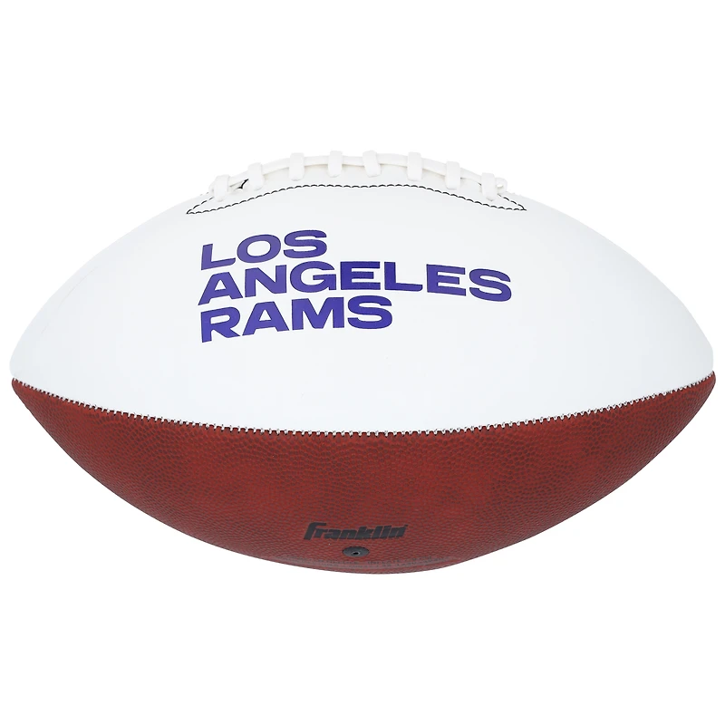 Ballon de football Franklin White Panel autographié par Eric Dickerson des Los Angeles Rams avec l'inscription « HOF '99 »