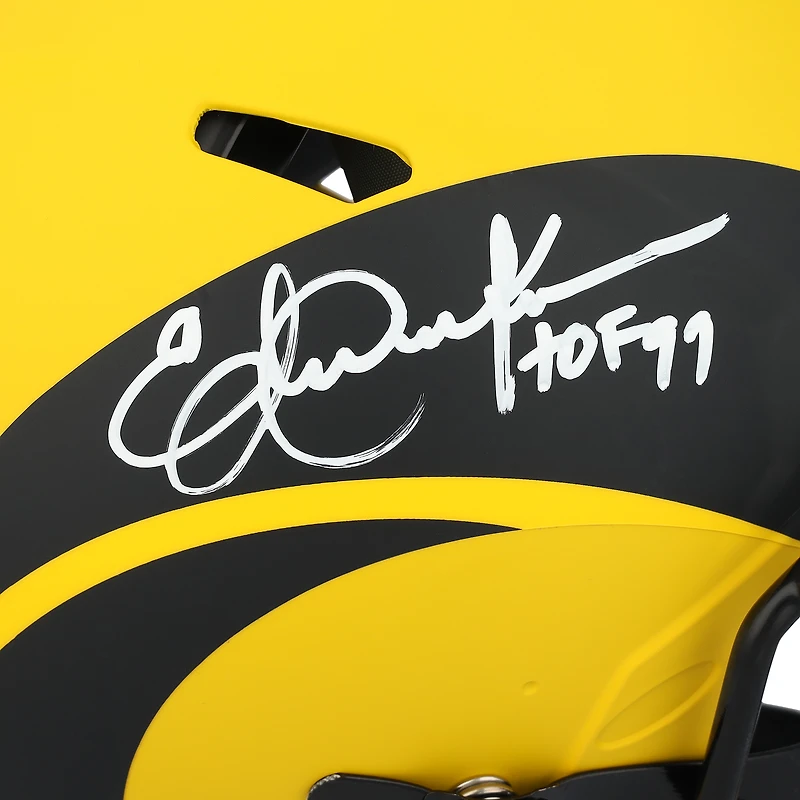 Casque authentique Riddell Rave Speed autographié par Eric Dickerson des Los Angeles Rams avec inscription « HOF 99 »