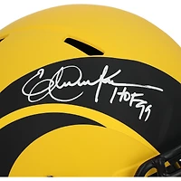 Casque Riddell Speed Rave autographié par Eric Dickerson des Los Angeles Rams avec inscription « HOF 99 »