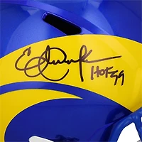 Casque Riddell Speed autographié par Eric Dickerson des Los Angeles Rams avec inscription « HOF 99 »