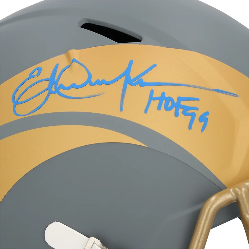 Casque Riddell Speed Slate autographié par Eric Dickerson des Los Angeles Rams, avec inscription « HOF 99 »