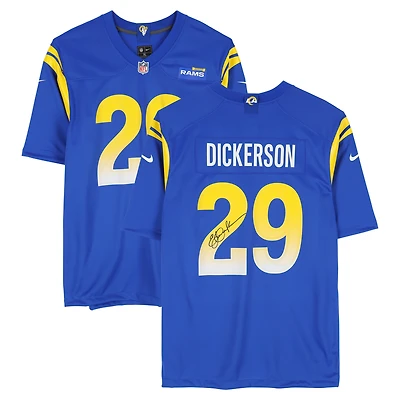 Maillot de match Nike royal autographié par Eric Dickerson des Rams de Los Angeles