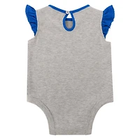 Ensemble body, jupe et chaussons trois pièces Los Angeles Rams All Dolled Up pour filles, gris chiné/royal