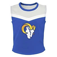 Ensemble deux pièces de pom-pom girl Spirit des Rams Los Angeles Royal pour filles d'âge préscolaire avec bloomers