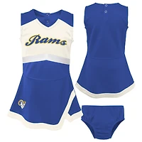 Girls Toddler Royal Los Angeles Rams Cheer Captain Dress with Bloomers
