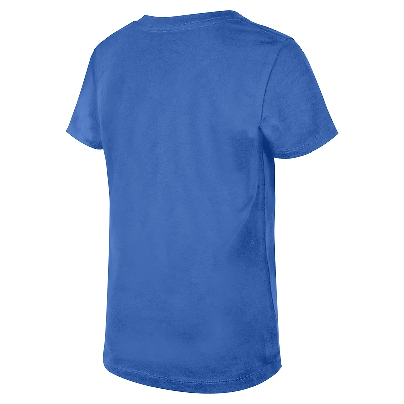 T-shirt à col en V sequins rabattables pour filles New Era Royal Los Angeles Rams