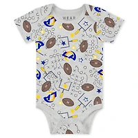 Infant & Newborn WEAR by Erin Andrews Los Angeles Rams Three-Piece Turn Me Around Bodysuits Pant Set