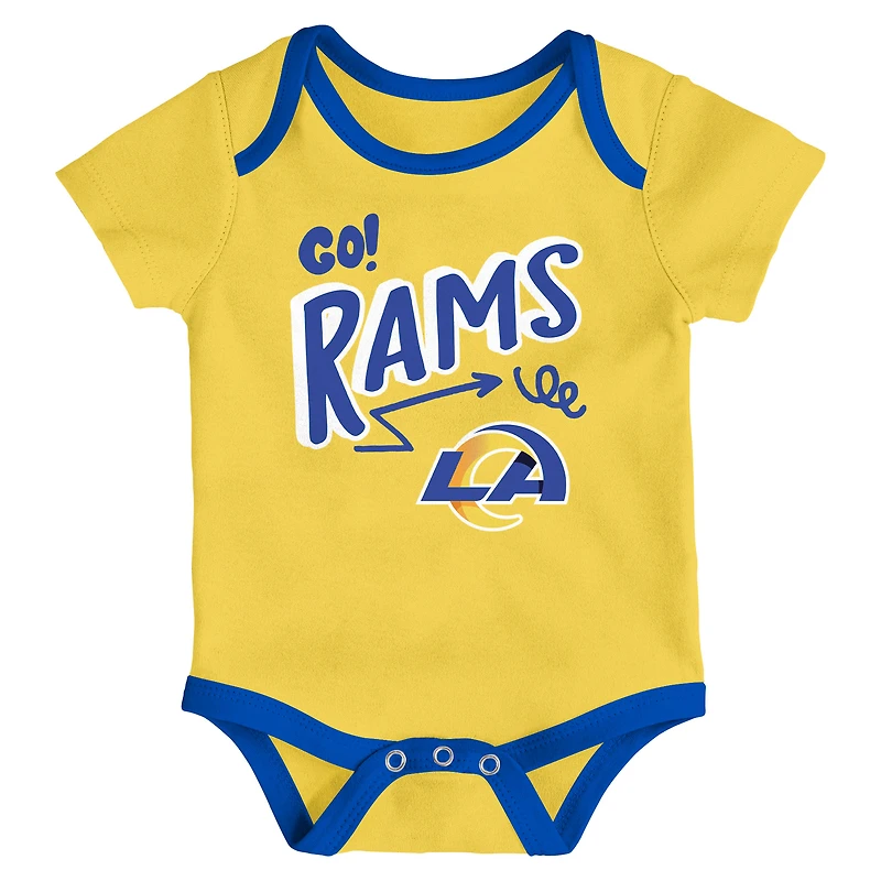 Infant Outerstuff  Los Angeles Rams All Day Play Three-Piece Bodysuit Set