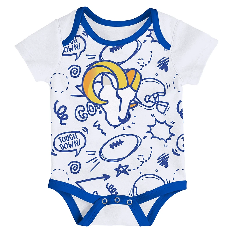 Infant Outerstuff  Los Angeles Rams All Day Play Three-Piece Bodysuit Set