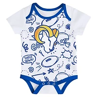Infant Outerstuff  Los Angeles Rams All Day Play Three-Piece Bodysuit Set
