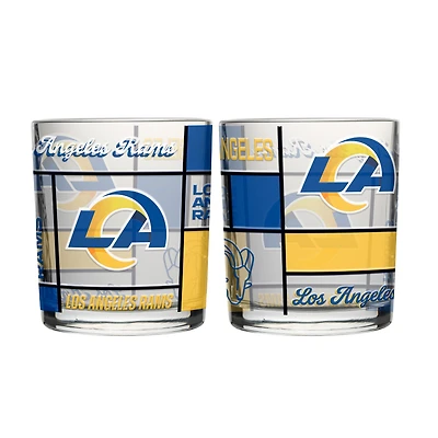 Ensemble de deux verres à whisky matelassés et teintés Logo Brands Los Angeles Rams, 35 cl.