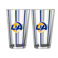 Logo Brands Los Angeles Rams Two-Piece 16oz. Striped Pint Glass Set
