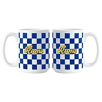 Lot de 2 tasses à logo à carreaux Los Angeles Rams de 15 oz