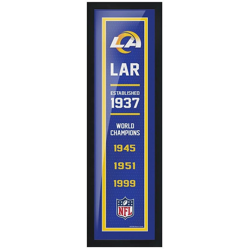 Los Angeles Rams - 6'' x 22'' Team Empire encadrée d'art