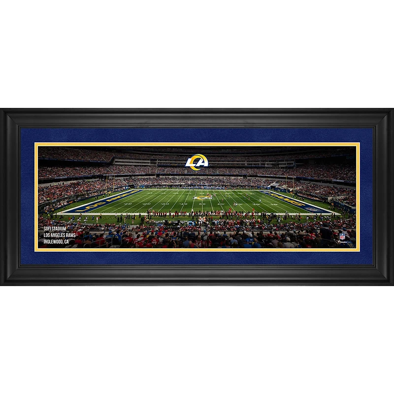 Photographie panoramique encadrée des Los Angeles Rams (10" x 30") du stade SoFi