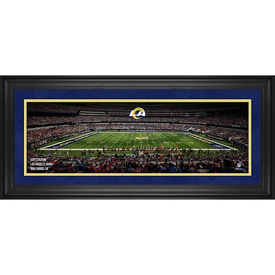 Photographie panoramique encadrée des Los Angeles Rams (10" x 30") du stade SoFi