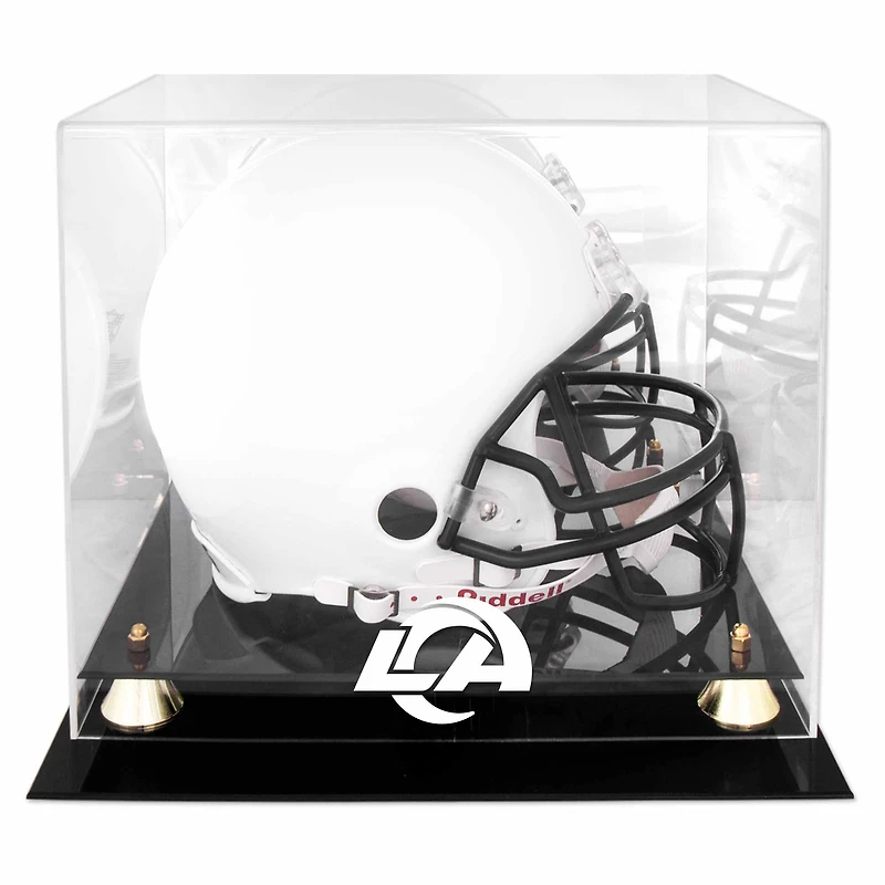Vitrine pour casque Los Angeles Rams Golden Classic avec logo de l'équipe et fond miroir