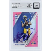 Matthew Stafford Los Angeles Rams Autographed 2021 Panini Phoenix Pink #47 #/199 Beckett Fanatics Witnessed Authenticated 10 Card